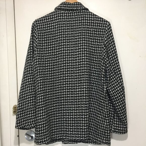 BLACK WHITE WOVEN TALL JACKETS SIZE L - Picture 2 of 2